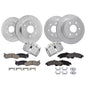 Detroit Axle - Front & Rear Drilled Rotors Brake Pads + Rear Brake Calipers Replacement for Silverado Sierra 1500 Yukon XL 1500