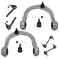 Detroit Axle - 8PC Front Upper Control Arms w/Ball Joint, Sway Bars and Outer Tie Rods for 2003 2004 2005 2006 2007 Cadillac CTS