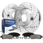 Detroit Axle - Front Brake Kit for Chrysler Town & Country Dodge Grand Caravan Journey Volkswagen Routan Ram C/V, Drilled Slotte