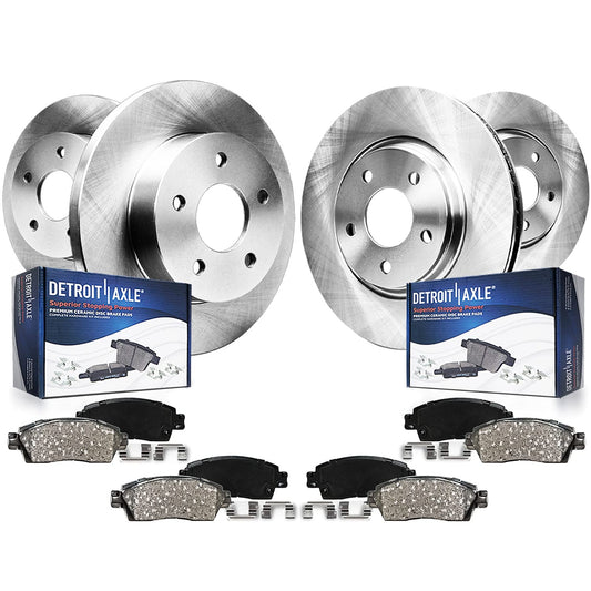 Detroit Axle - Brake Kits for 2000 2001 2002 2003 2004 2005 Buick LeSabre, Front Rear Disc Brake Rotors Ceramic Brake Pads w/Har
