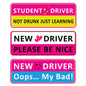 Student Driver Magnet for Car, 3pcs Funny New Driver Magnet Sticker for Car, Cute Pink Reflective Magnetic Bumper Sticker, Remov