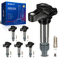 KAX 6-Pack Ignition Coils and Double Iridium Spark Plug Set Compatible with Chevy Traverse Impala Colorado Camaro Impala Limited