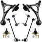 Detroit Axle - 8pc Front End Suspension Kit for 2003-2014 Volvo XC90, 2 Lower Control Arms 2 Ball Joints Front & Rear 4 Sway Bar