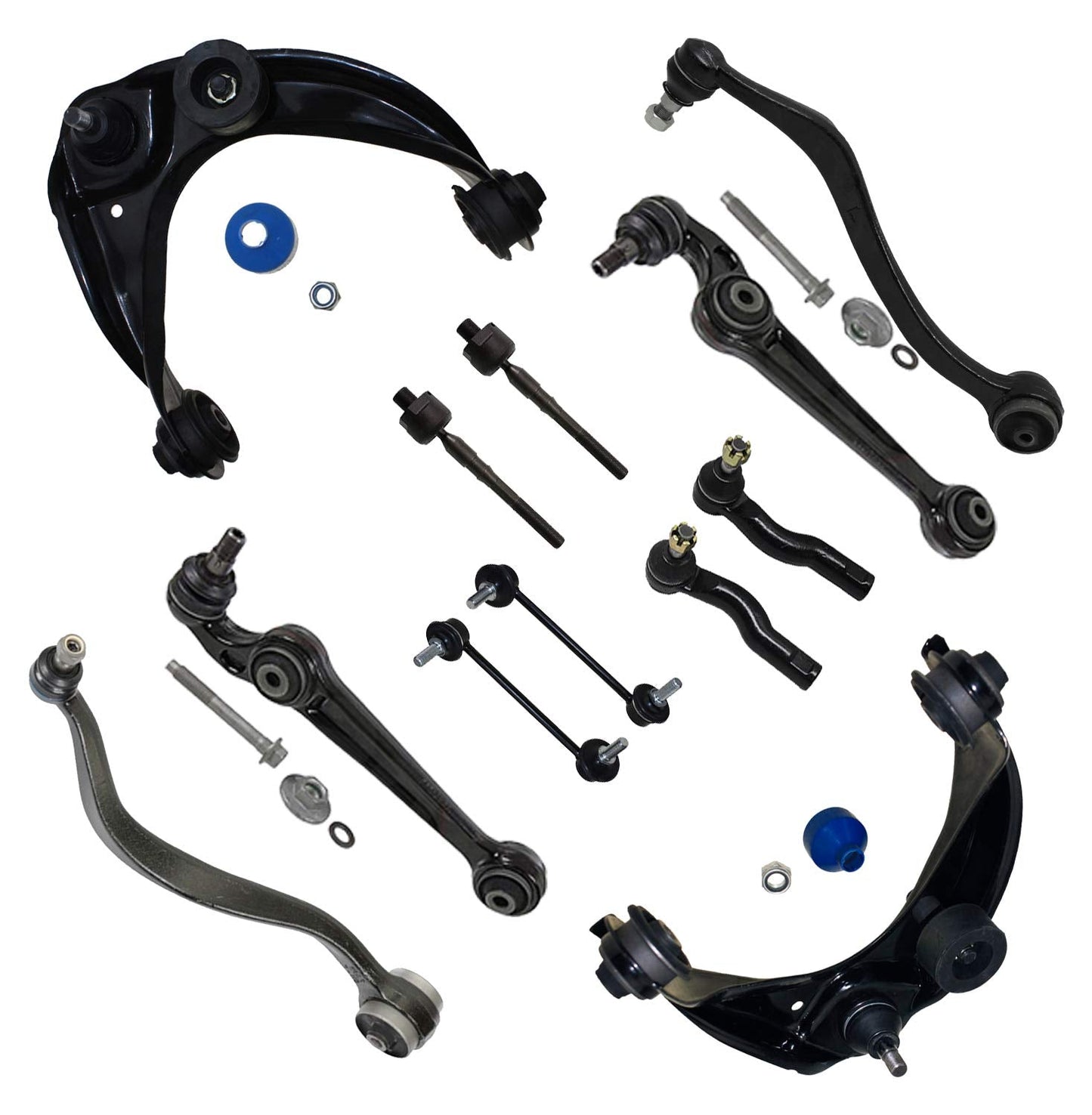 Detroit Axle - 12pc Front End Control Arms Kit for 2006-2007 Ford Fusion Mercury Milan, 2007 Lincoln MKZ, 2006 Zephyr, Lower For