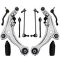 Detroit Axle - 10pc Front End Control Arms Kit for 09-14 Nissan Maxima, 2 Lower Control Arms w/Ball Joint 4 Outer Tie Rods 2 Swa
