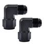 EVIL ENERGY 10AN Female to AN10 Male Flare 90 Degree Swivel Fitting Adapter Aluminium Black 2PCS