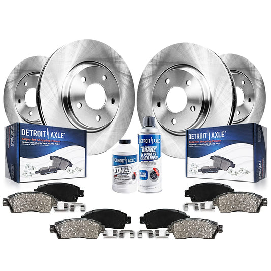 Detroit Axle - Brake Kit for 2011 2012 2013 2014 Ford Mustang, Disc Brake Rotors Ceramic Brakes Pads Replacement : 13.98 inch Fr