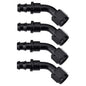 EVIL ENERGY 6AN 45 Degree Push Lock Hose Fitting End Black 4PCS