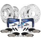 Detroit Axle - Brake Kit for 2005-2009 Subaru Outback, 2006-2009 Legacy Replacement Drilled & Slotted Brake Rotors 2007 2008 Cer