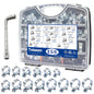Tnisesm 158Pcs Mini Fuel Injection Hose Clamps Adjustable 7-34mm 14 Sizes Fuel Line Clamps Assortment Kit,Hoses Clamps Sleeving,