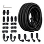 EVIL ENERGY 8AN Fuel Line Kit, 8AN Nylon Braided Fuel Line Hose Fitting Kit CPE 10FT Black